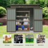 Outdoor Storage Shed 6x4 FT, Metal Tool Sheds Storage House with Lockable Double Door, Large Bike Shed Waterproof for Garden, Backyard, Lawn - as Pic