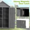 39.56"L x 22.04"W x 68.89"H Outdoor Storage Cabinet Garden Wood Tool Shed Outside Wooden Closet with Shelves and Latch, Gray/Brown - Gray