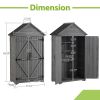 39.56"L x 22.04"W x 68.89"H Outdoor Storage Cabinet Garden Wood Tool Shed Outside Wooden Closet with Shelves and Latch, Gray/Brown - Gray