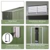 9' x 6' Outdoor Storage Shed, Garden Tool House with Foundation, 4 Vents, and 2 Easy Sliding Doors for Backyard, Patio, Garage, Lawn, Green - as Pic