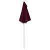 Garden Half Parasol with Pole 70.9"x35.4" Bordeaux Red - Red