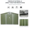 9' x 6' Outdoor Storage Shed, Garden Tool House with Foundation, 4 Vents, and 2 Easy Sliding Doors for Backyard, Patio, Garage, Lawn, Green - as Pic