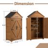 39.56"L x 22.04"W x 68.89"H Outdoor Storage Cabinet Garden Wood Tool Shed Outside Wooden Closet with Shelves and Latch, Gray/Brown - Brown