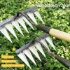 Backyard Gardening Weeding Loosening Farm Planting Garden Rake - As pic show - 4 PCS