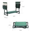 Outdoor 2-in-1 Garden Stool and Kneeler, Garden Bench with Tool Bags, Kneeling Pad, Gift for Parent, Portable, Green - as Pic