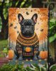 Black French Bulldog Fall Garden Flag Mailbox Flag Decorative Yard Flag Banner Outside Patio Artwork Yard Flower Beds, Garden Size, Multicolor