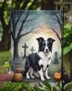 Border Collie Spooky Halloween Garden Flag Mailbox Flag Decorative Yard Flag Banner Outside Patio Artwork Yard Flower Beds, Garden Size, Multicolor