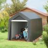 Outsunny 7' x 12' Garden Storage Tent, Heavy Duty Outdoor Shed, Waterproof Portable Shed Storage Shelter with Ventilation Window and Large Door for Bi