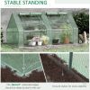 Portable Greenhouse Garden Hot House with Two PE/PVC Covers;  Steel Frame and 2 Roll Up Windows 6' x 3' x 3' - Green