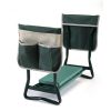 Outdoor 2-in-1 Garden Stool and Kneeler;  Garden Bench with Tool Bags;  Kneeling Pad;  Gift for Parent;  Portable;  Green - Green