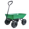 Folding car Poly Garden dump truck with steel frame, 10 inches. Pneumatic tire, 300 lb capacity body 55L Green - Grass Green