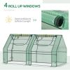 Portable Greenhouse Garden Hot House with Two PE/PVC Covers;  Steel Frame and 2 Roll Up Windows 6' x 3' x 3' - Green