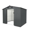 Outdoor Storage Shed, 8' X 6' Galvanized Steel Garden Shed with 4 Vents & Double Sliding Door, Utility Tool Shed Storage House for Backyard, Patio, La