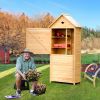 Wooden Outdoor Lockable Garden Tool Storage - Natural