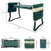 Foldable Garden Kneeler and Seat Gardening Bench with Two Tool Pouches and 6"/8" Widen Soft Kneeling Pad - KM4020