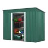 4.2 x 9.1 Ft Outdoor Storage Shed, Metal Tool Shed with Lockable Doors Vents, Utility Garden Shed for Patio Lawn Backyard, Green - as Pic