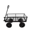 (Black solid wheels wagon cart) Solid wheels Tools cart Wagon Cart Garden cart trucks make it easier to transport firewood - as Pic