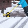 Outdoor T-Handle Snow Shovel with Wheels - As pic show - Style B