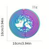 1pc Colorful Tree Of Life Wind Chime Spinner Laser Cut 3D Stainless Steel Sequins Garden Reflective Pendant Bird Scare Repeller, 3.94inch - Flower - 1