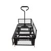 (Black solid wheels wagon cart) Solid wheels Tools cart Wagon Cart Garden cart trucks make it easier to transport firewood - as Pic