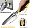 Gardening Hand Tools 3 Piece Set - Heavy Duty Garden Trowel, Transplanter, Hand Rake - Ergo Grip Handle - Bend-Proof & Rust-Proof Design - A