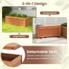 Outdoor Plant Container with Seat for Garden Yard Balcony Deck - Natural