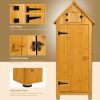 30.3"L X 21.3"W X 70.5"H Outdoor Storage Cabinet Tool Shed Wooden Garden Shed Natural - as Pic