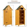 Outdoor Tool Storage Cabinet, Wooden Fir Garden Shed with Single Storage Door - as picture