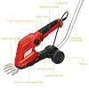 7.2V Cordless Grass Shear with Extension Handle and Rechargeable Battery - Red