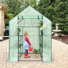 8 shelves Mini Walk In Greenhouse Outdoor Gardening Plant Green House - Green