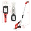 7.2V Cordless Grass Shear with Extension Handle and Rechargeable Battery - Red