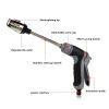 1pc High-Pressure Water Gun For Car Washing; Garden Hose Nozzle; Garden Watering Hose Sprayer; Household Cleaning Tool; Long Handle Spray Gun - Water