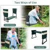 Foldable Garden Kneeler and Seat Gardening Bench with Two Tool Pouches and 6"/8" Widen Soft Kneeling Pad - KM4020