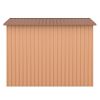 8' x 8' Outdoor Storage Shed, Metal Garden Shed with Double Sliding Doors, 4 Air Vents, Tool Storage House Shed for Yard, Patio, Lawn, Coffee - As Pic