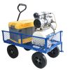 Tools cart Wagon Cart Garden cart trucks make it easier to transport firewood - blue