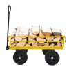 Tools cart Wagon Cart Garden cart trucks make it easier to transport firewood Yellow - as Pic