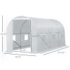 Walk-In Tunnel Greenhouse, Large Garden Hot House Kit with 6 Roll-up Windows & Roll Up Door 15' x 7' x 7' -AS - as picture