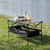 1-piece Folding Outdoor Table with Carrying Bag,Lightweight Aluminum Roll-up Rectangular Table for indoor, Outdoor Camping, Picnics,Beach,Backyard, BB