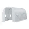 Walk-In Tunnel Greenhouse, Large Garden Hot House Kit with 6 Roll-up Windows & Roll Up Door 15' x 7' x 7' -AS - as picture