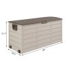 75gal 260L Outdoor Garden Plastic Storage Deck Box Chest Tools Cushions Toys Lockable Seat - as picture