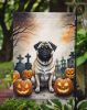 Fawn Pug Spooky Halloween Garden Flag Mailbox Flag Decorative Yard Flag Banner Outside Patio Artwork Yard Flower Beds, Garden Size, Multicolor