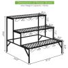 3 Tiers Metal Decorative Plant Stand - Black