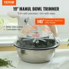 VEVOR Leaf Bowl Trimmer, 19'' Trimmer Bowl, Manual Bud Trimmer with Stainless-Steel Blades for Twisted Spin Cut, Clear Visibility Dome, Foldable Herb