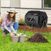 Tumbling Compost Bin Outdoor 360¬∞ Rotatable Tumbling Composter - Black - Garden Supplies