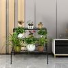 3 Tiers Metal Decorative Plant Stand - Black