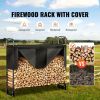 Indoor/Outdoor Small Firewood Rack with Handle - Black - 52 x 12 x 46 inch