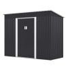 4.2 x 9.1 Ft Outdoor Storage Shed, Metal Tool Shed with Lockable Doors Vents, Utility Garden Shed for Patio Lawn Backyard, Dark Gray - as Pic