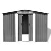 Garden Storage Shed Gray Metal 101.2"x80.7"x70.1" - Grey