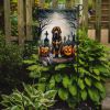 Bloodhound Spooky Halloween Garden Flag Mailbox Flag Decorative Yard Flag Banner Outside Patio Artwork Yard Flower Beds, Garden Size, Multicolor