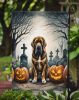 Bloodhound Spooky Halloween Garden Flag Mailbox Flag Decorative Yard Flag Banner Outside Patio Artwork Yard Flower Beds, Garden Size, Multicolor